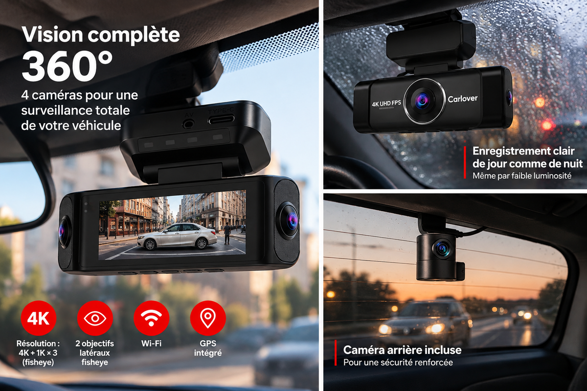 Carlover A10 — couverture multi-angle présentée en français