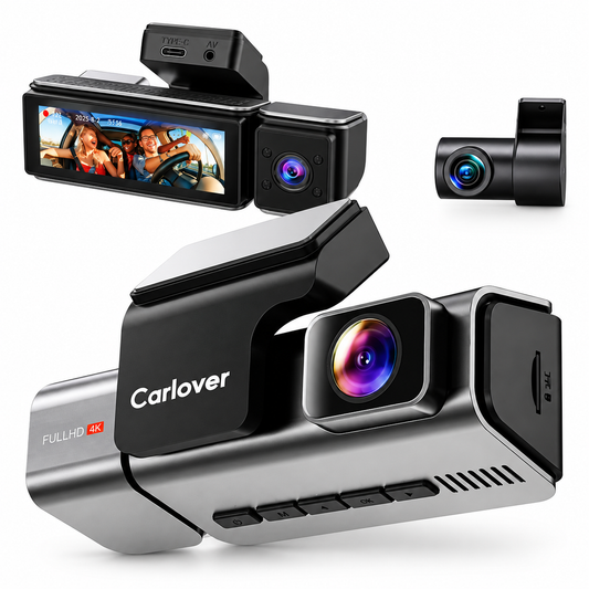 Dashcam Carlover S18 4K triple caméra GPS Wi-Fi